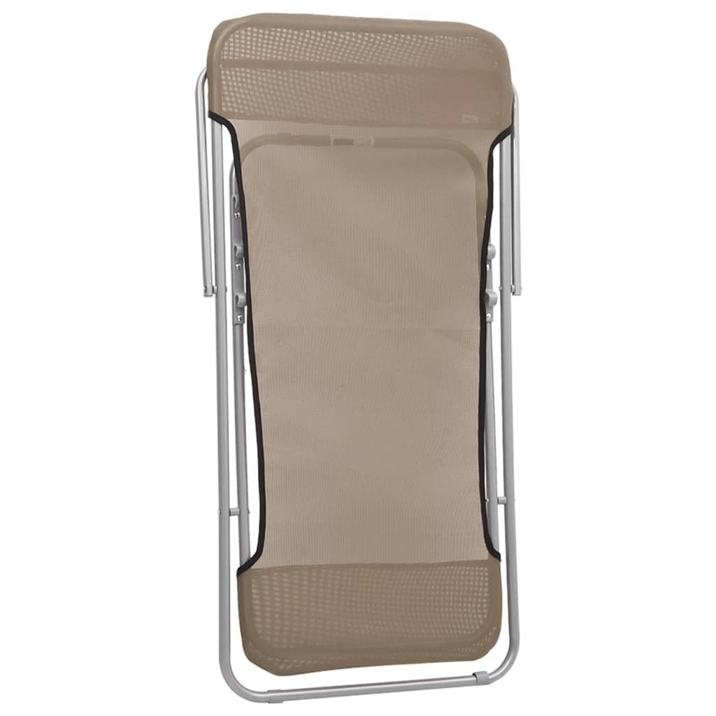 Strandstoelen 2 st textileen en gepoedercoat staal taupe is nu te koop bij PeponiXL, paradijselijk wonen!