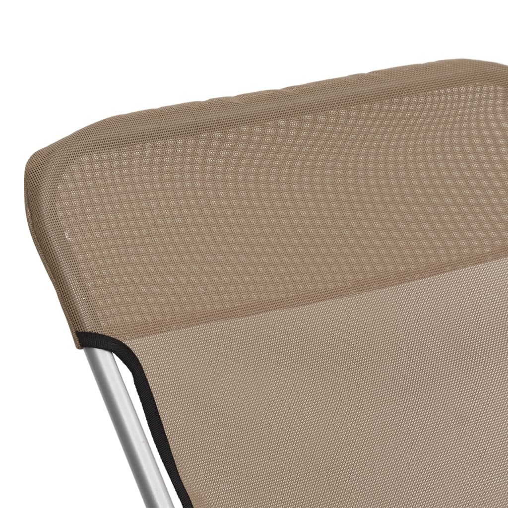 Strandstoelen 2 st textileen en gepoedercoat staal taupe is nu te koop bij PeponiXL, paradijselijk wonen!