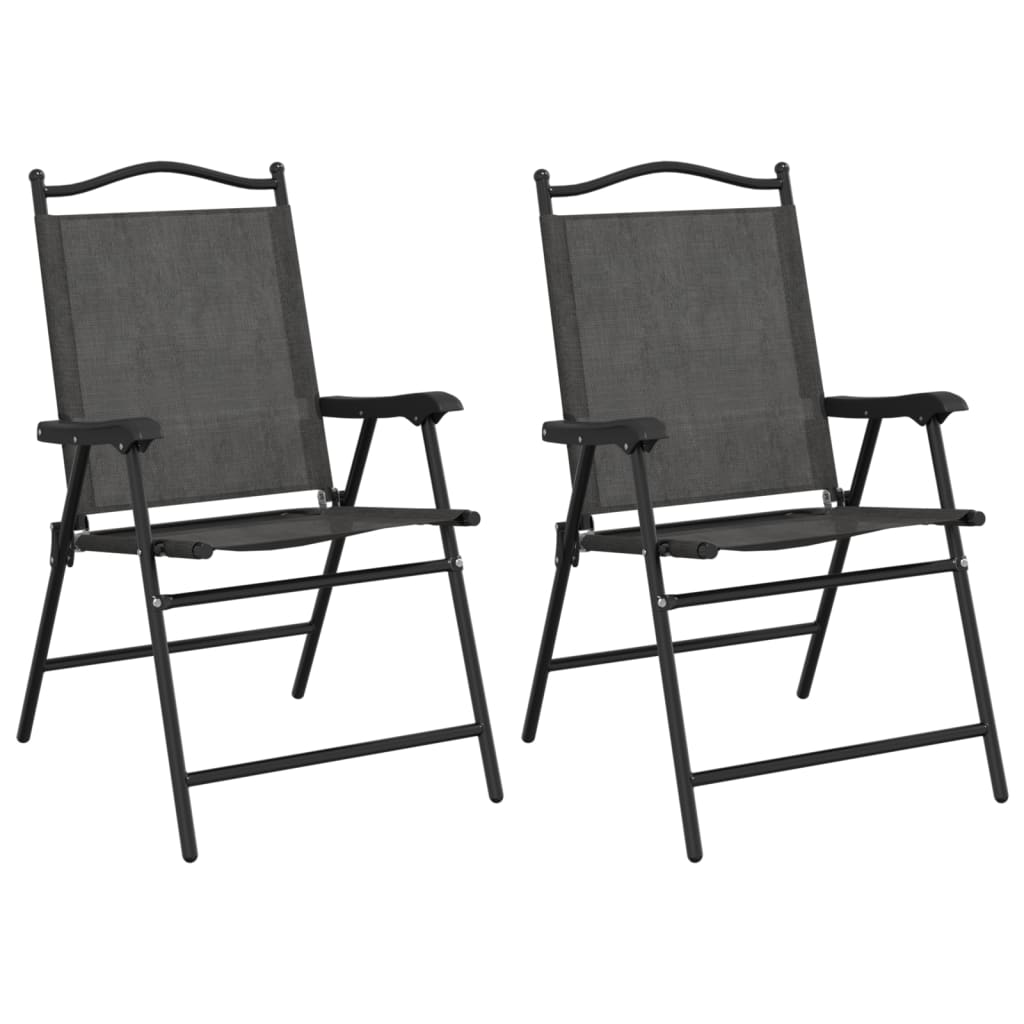 Tuinstoelen 2 st inklapbaar staal en textileen gemêleerd grijs is nu te koop bij PeponiXL, paradijselijk wonen!