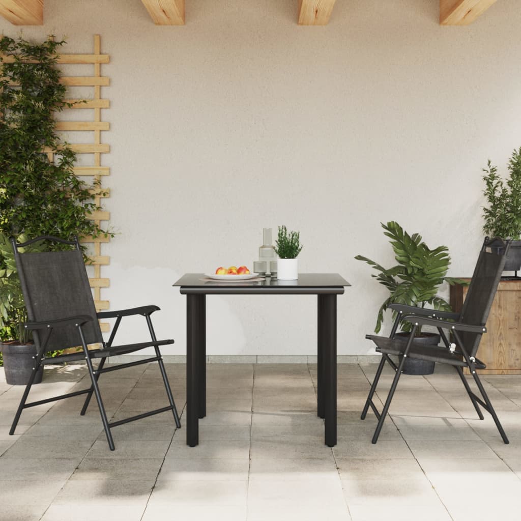 Tuinstoelen 2 st inklapbaar staal en textileen gemêleerd grijs is nu te koop bij PeponiXL, paradijselijk wonen!
