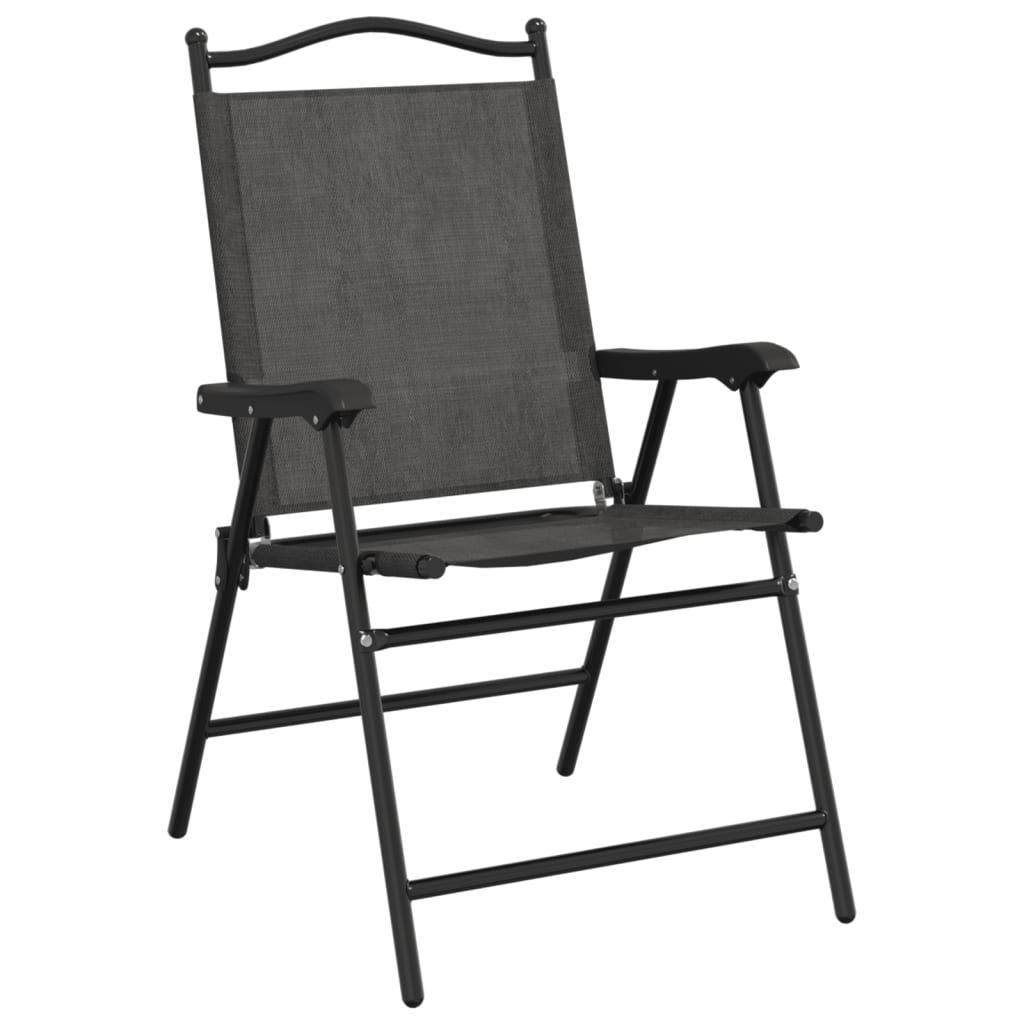 Tuinstoelen 2 st inklapbaar staal en textileen gemêleerd grijs is nu te koop bij PeponiXL, paradijselijk wonen!