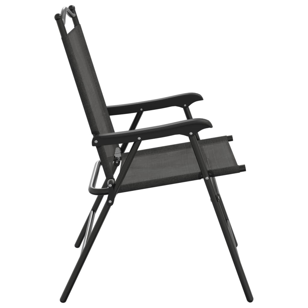 Tuinstoelen 2 st inklapbaar staal en textileen gemêleerd grijs is nu te koop bij PeponiXL, paradijselijk wonen!
