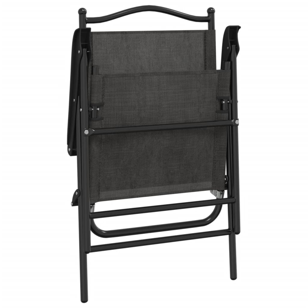 Tuinstoelen 2 st inklapbaar staal en textileen gemêleerd grijs is nu te koop bij PeponiXL, paradijselijk wonen!