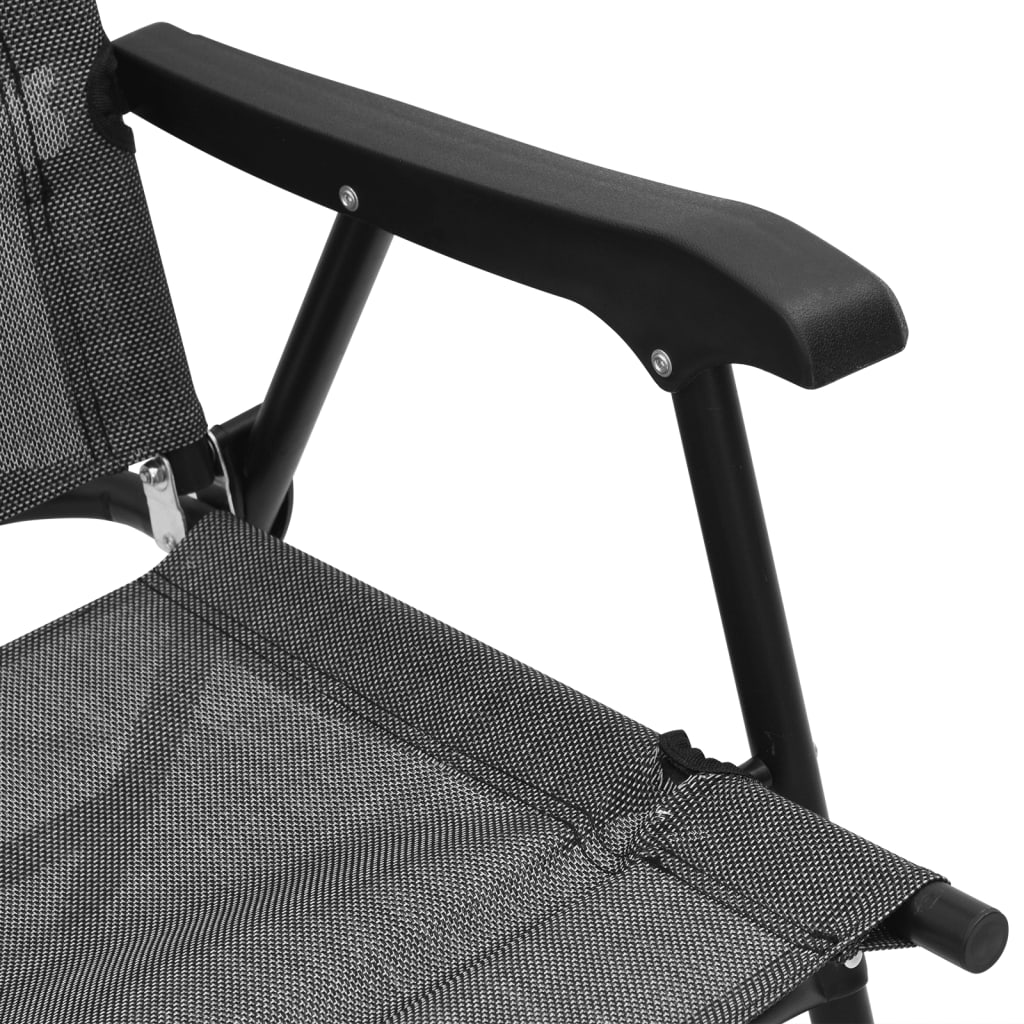 Tuinstoelen 2 st inklapbaar staal en textileen gemêleerd grijs is nu te koop bij PeponiXL, paradijselijk wonen!