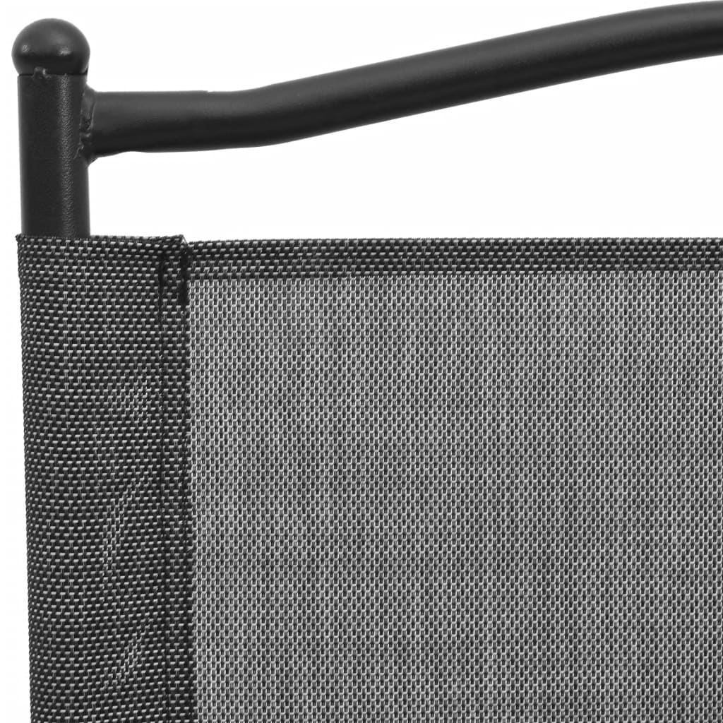 Tuinstoelen 2 st inklapbaar staal en textileen gemêleerd grijs is nu te koop bij PeponiXL, paradijselijk wonen!