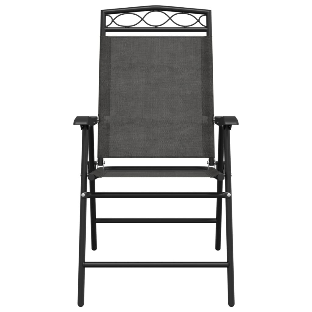 Tuinstoelen 2 st inklapbaar staal en textileen gemêleerd grijs is nu te koop bij PeponiXL, paradijselijk wonen!