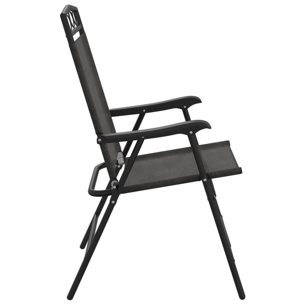 Tuinstoelen 2 st inklapbaar staal en textileen gemêleerd grijs is nu te koop bij PeponiXL, paradijselijk wonen!