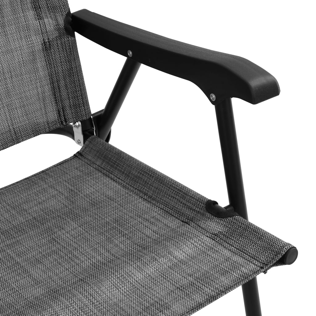 Tuinstoelen 2 st inklapbaar staal en textileen gemêleerd grijs is nu te koop bij PeponiXL, paradijselijk wonen!