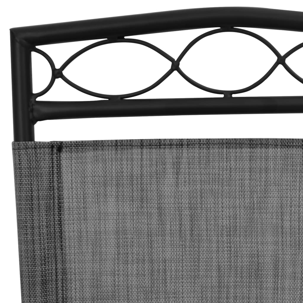 Tuinstoelen 2 st inklapbaar staal en textileen gemêleerd grijs is nu te koop bij PeponiXL, paradijselijk wonen!
