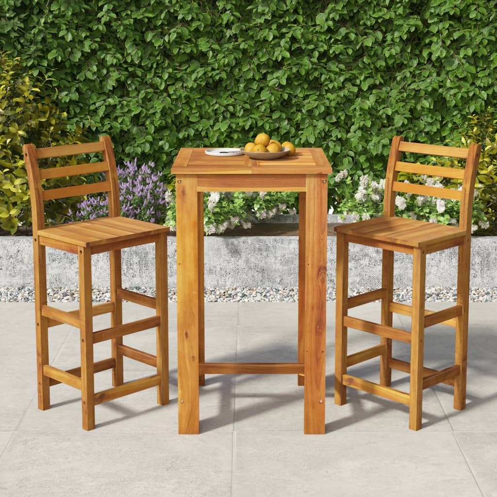 3-delige Tuinbarset massief acaciahout is nu te koop bij PeponiXL, paradijselijk wonen!