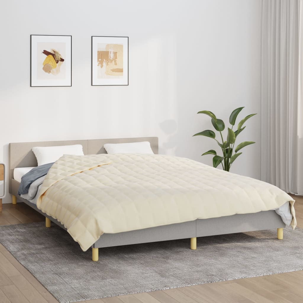Verzwaringsdeken 200x230 cm 13 kg stof lichtcrèmekleurig is nu te koop bij PeponiXL, paradijselijk wonen!
