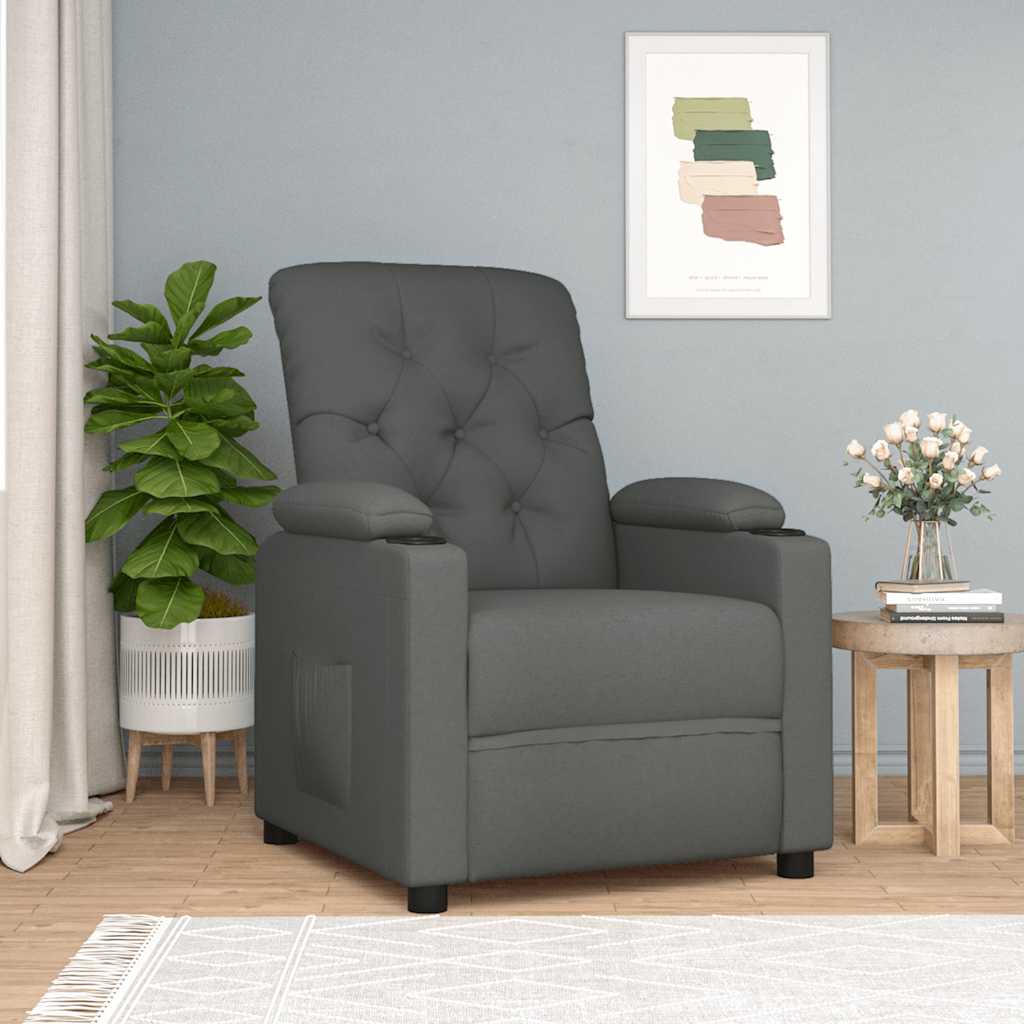 Relaxfauteuil donkergrijze stof is nu te koop bij PeponiXL, paradijselijk wonen!
