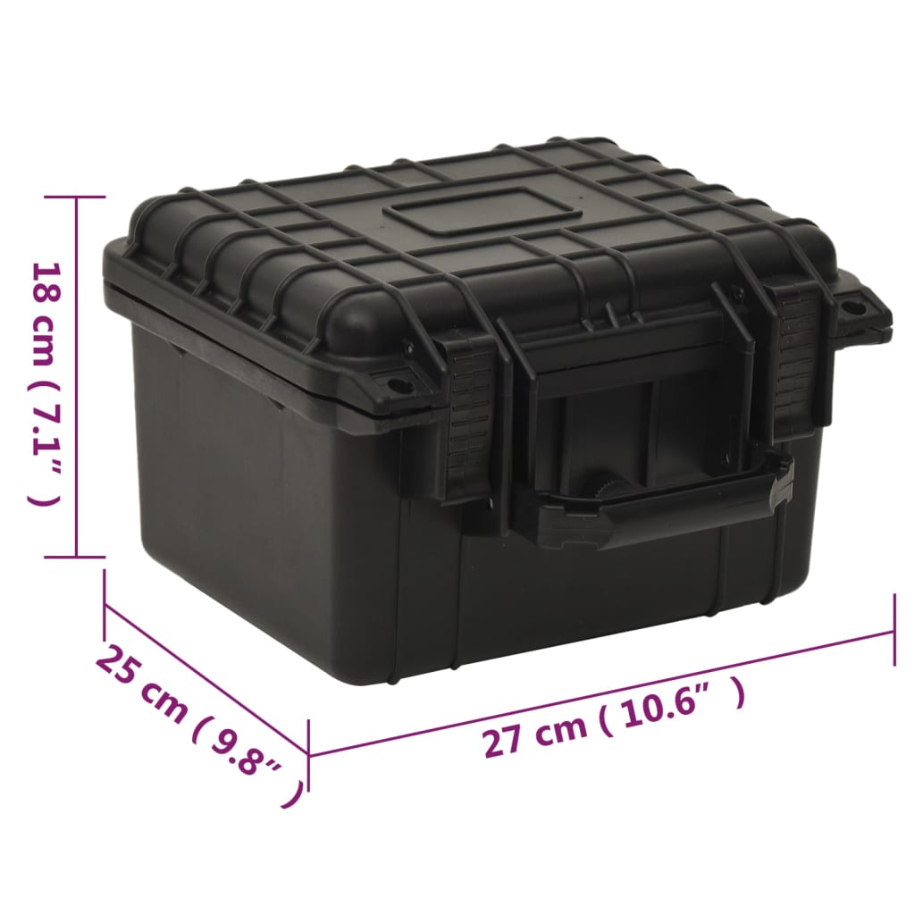 Flightcase draagbaar 27x25x18 cm PP zwart is nu te koop bij PeponiXL, paradijselijk wonen!
