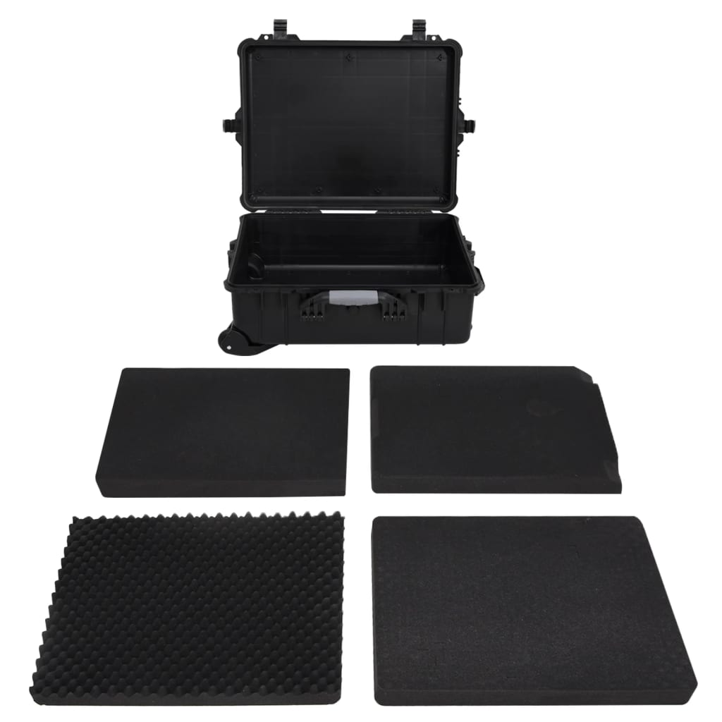 Flightcase op wieltjes 63x50x23 cm PP zwart is nu te koop bij PeponiXL, paradijselijk wonen!
