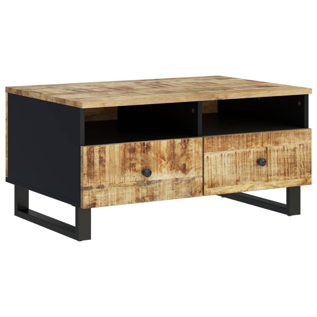 Salontafel 80x54x40 cm massief mangohout en bewerkt hout is nu te koop bij PeponiXL, paradijselijk wonen!