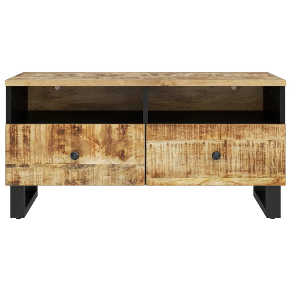 Salontafel 80x54x40 cm massief mangohout en bewerkt hout is nu te koop bij PeponiXL, paradijselijk wonen!