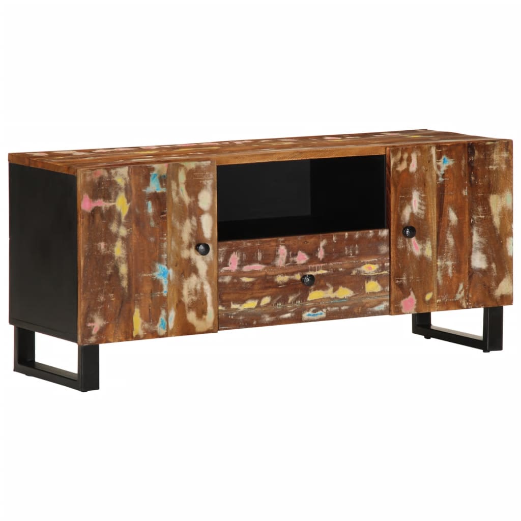 Tv-meubel 105x33,5x46 cm massief hout gerecycled bewerkt hout is nu te koop bij PeponiXL, paradijselijk wonen!