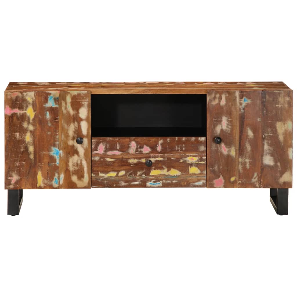 Tv-meubel 105x33,5x46 cm massief hout gerecycled bewerkt hout is nu te koop bij PeponiXL, paradijselijk wonen!