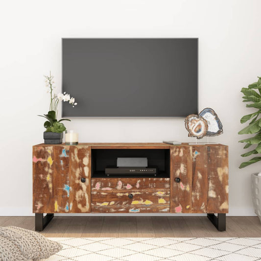 Tv-meubel 105x33,5x46 cm massief hout gerecycled bewerkt hout is nu te koop bij PeponiXL, paradijselijk wonen!