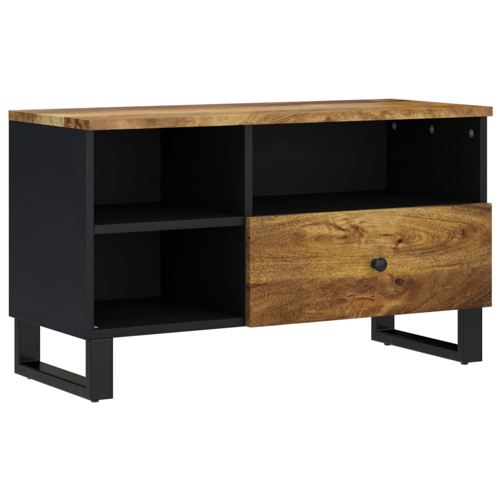 Tv-meubel 80x33x46 cm massief mangohout en bewerkt hout is nu te koop bij PeponiXL, paradijselijk wonen!