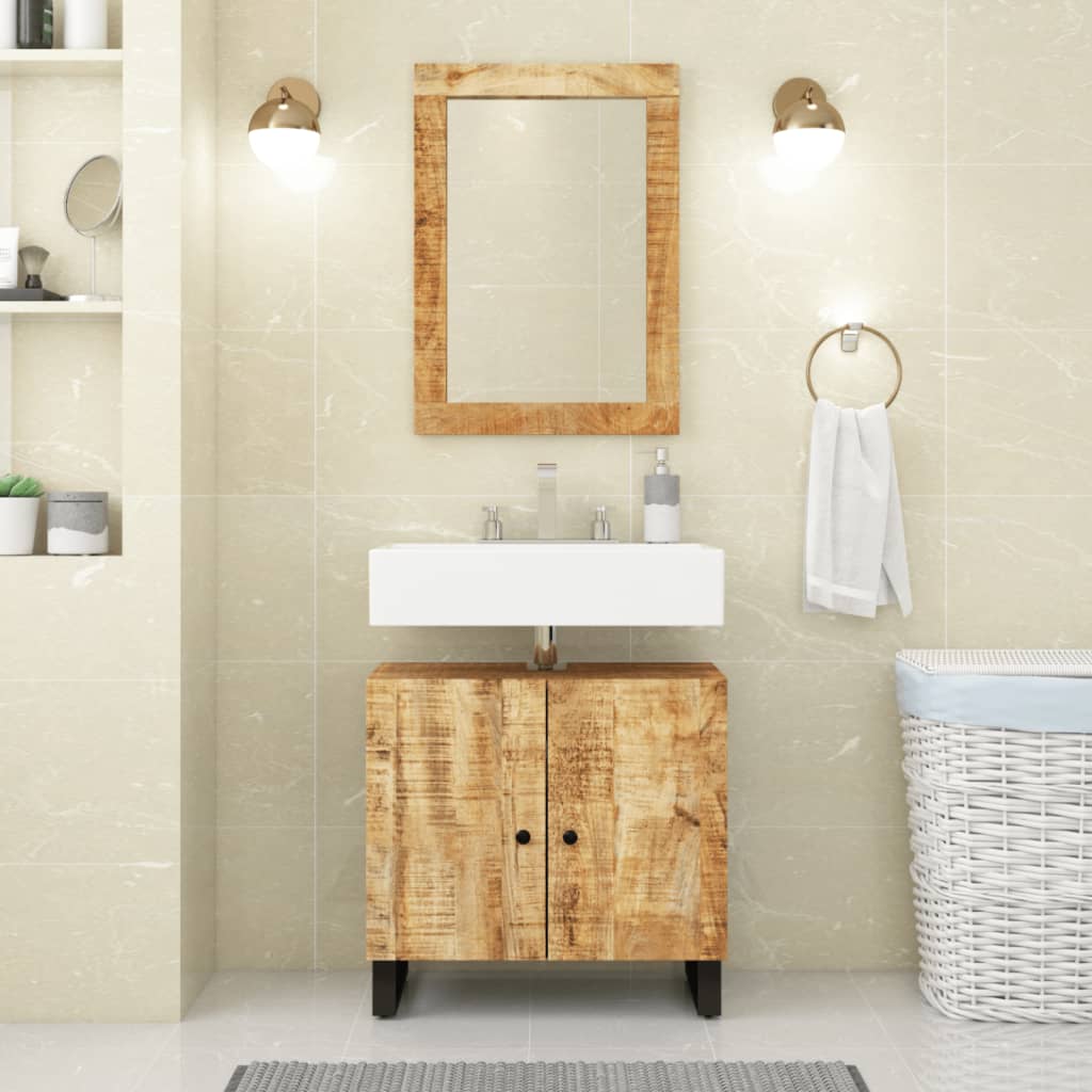 Wastafelkast 62x33x58 cm massief mangohout en bewerkt hout is nu te koop bij PeponiXL, paradijselijk wonen!