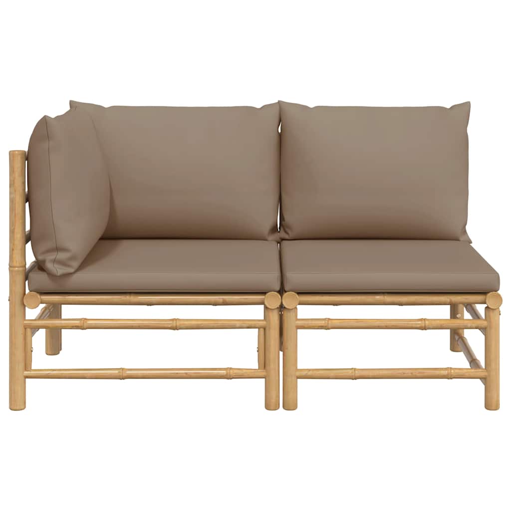2-delige Loungeset met kussens bamboe taupe is nu te koop bij PeponiXL, paradijselijk wonen!