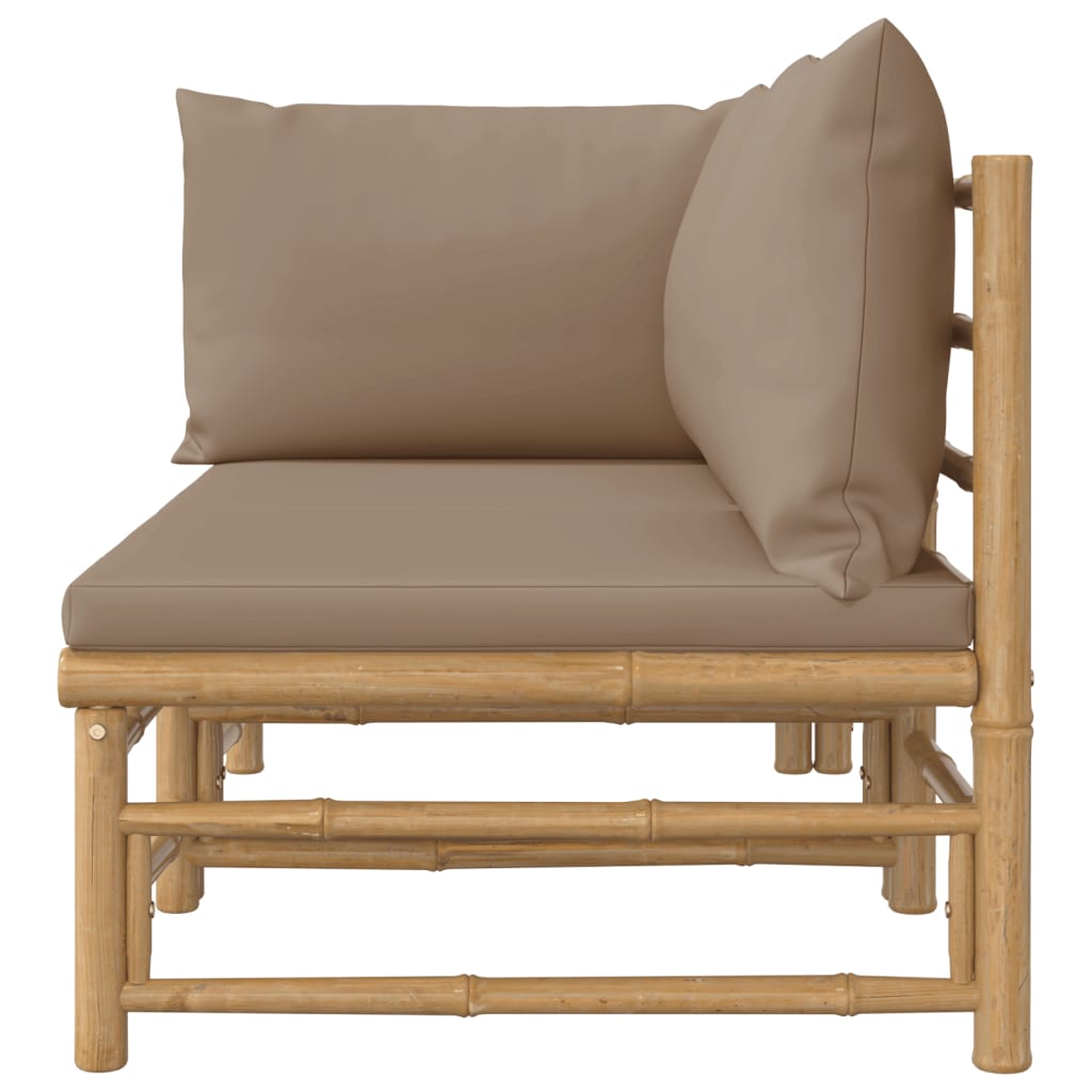 2-delige Loungeset met kussens bamboe taupe is nu te koop bij PeponiXL, paradijselijk wonen!