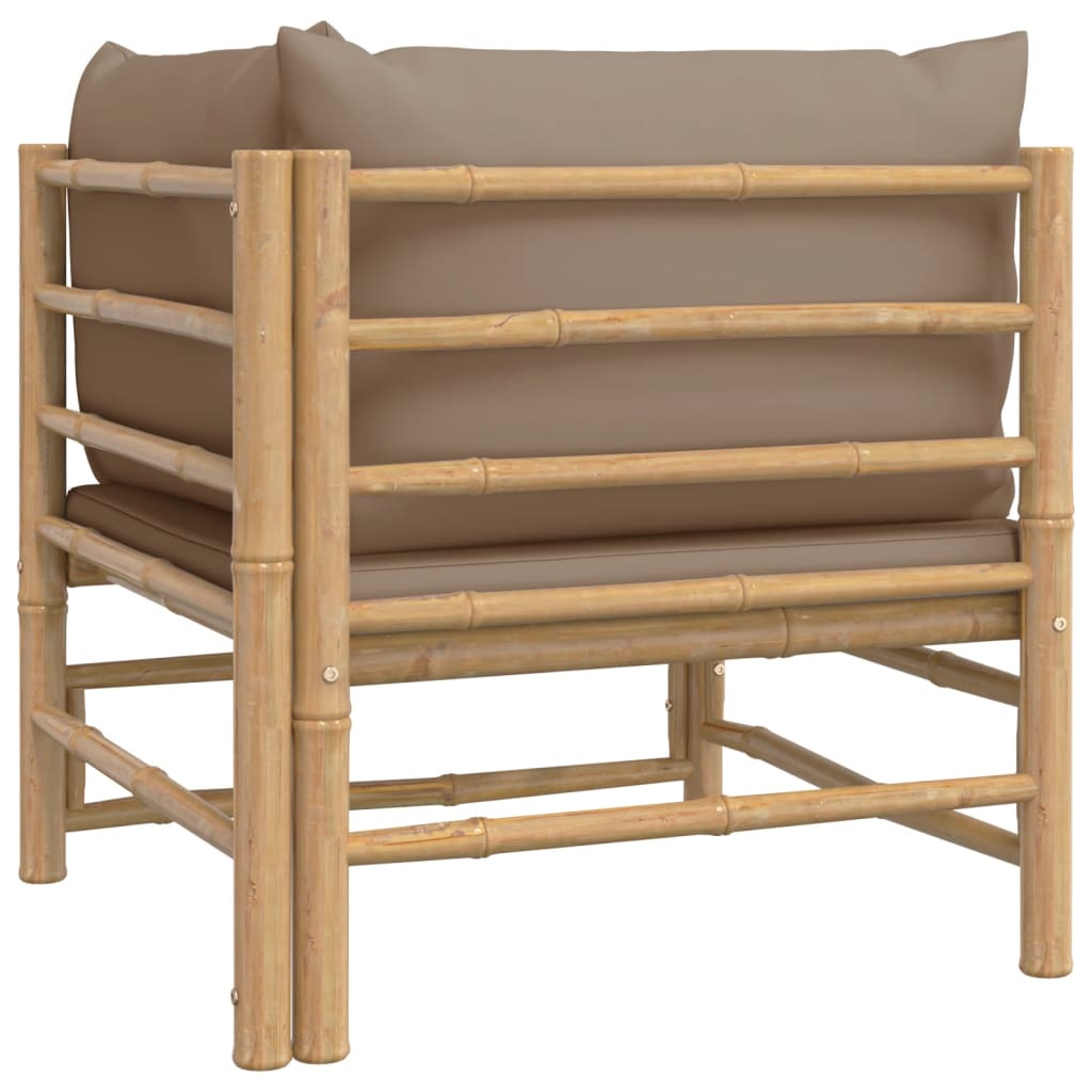 Tuinhoekbank met kussens bamboe taupe is nu te koop bij PeponiXL, paradijselijk wonen!