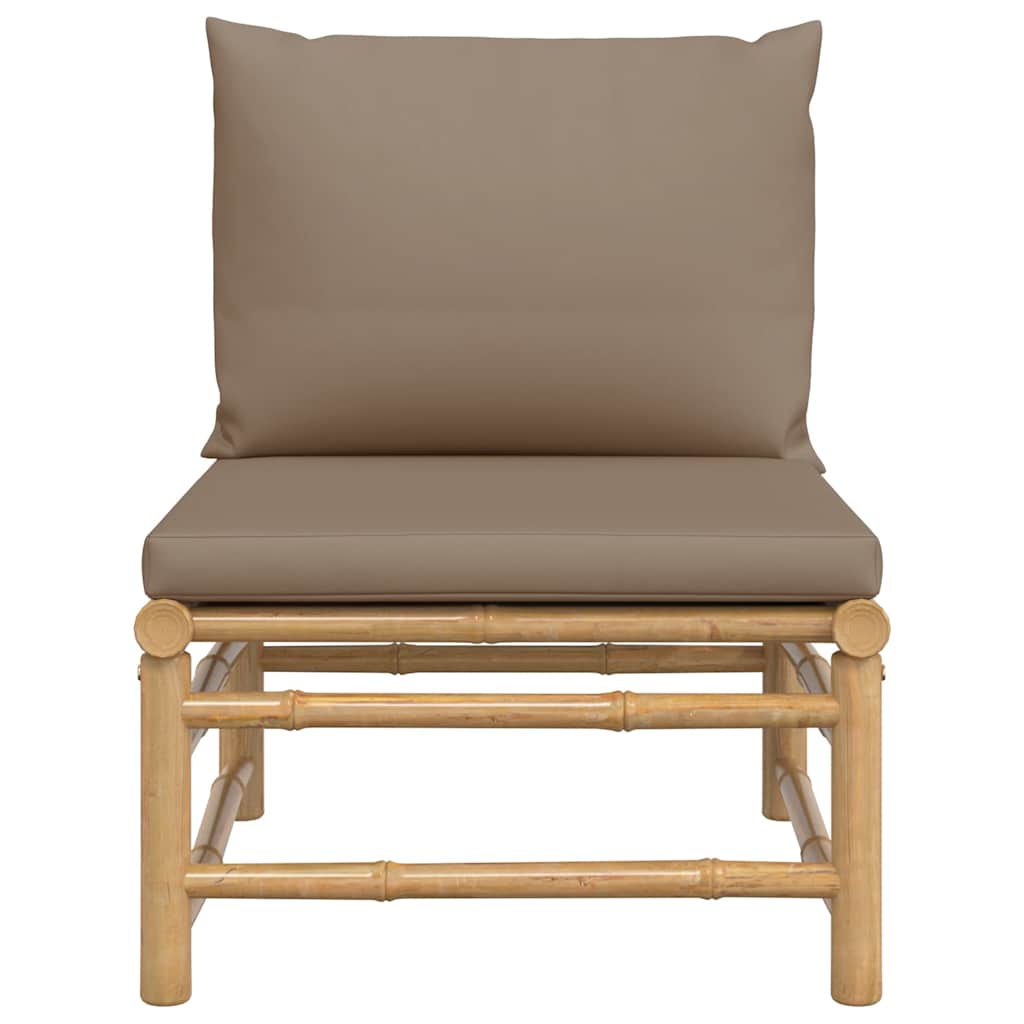 Tuinmiddenbank met kussens bamboe taupe is nu te koop bij PeponiXL, paradijselijk wonen!