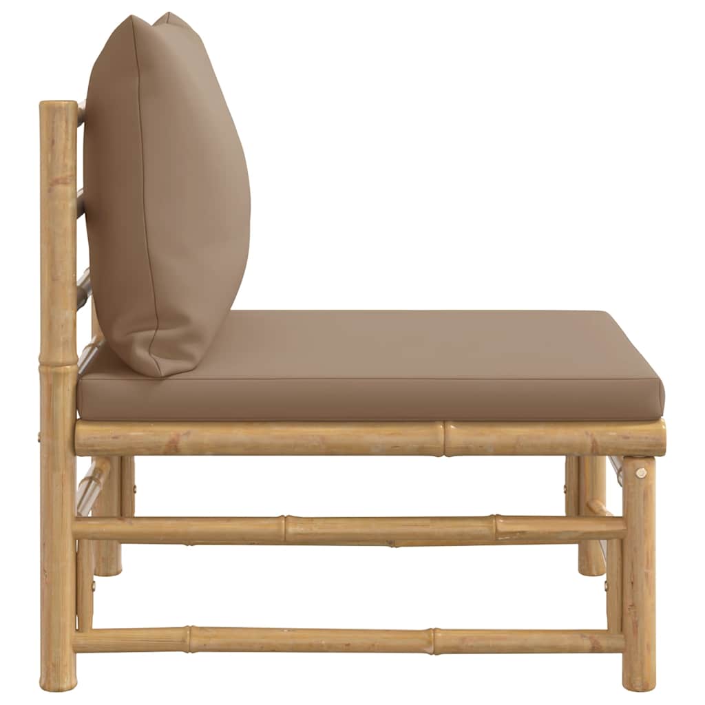 Tuinmiddenbank met kussens bamboe taupe is nu te koop bij PeponiXL, paradijselijk wonen!