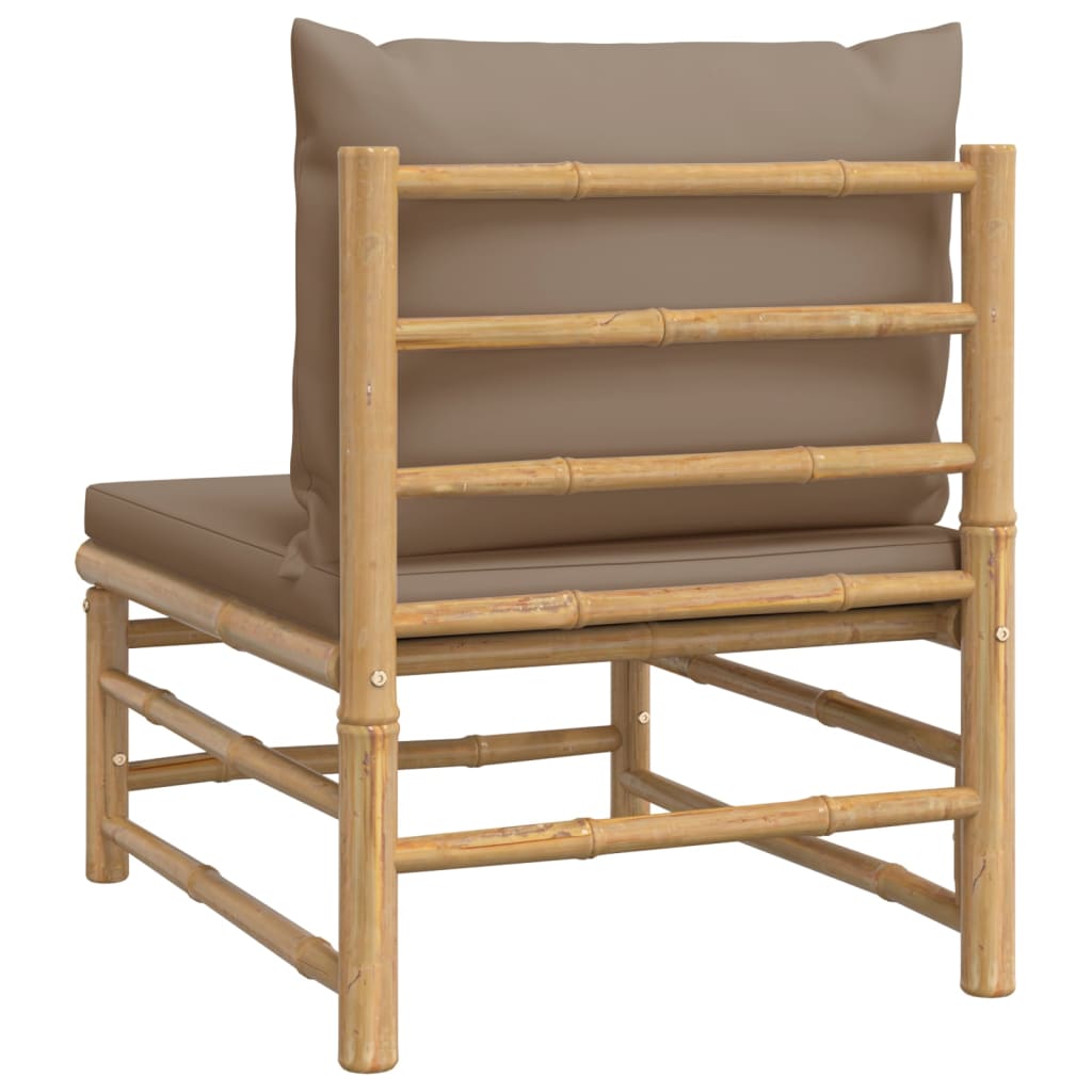 Tuinmiddenbank met kussens bamboe taupe is nu te koop bij PeponiXL, paradijselijk wonen!