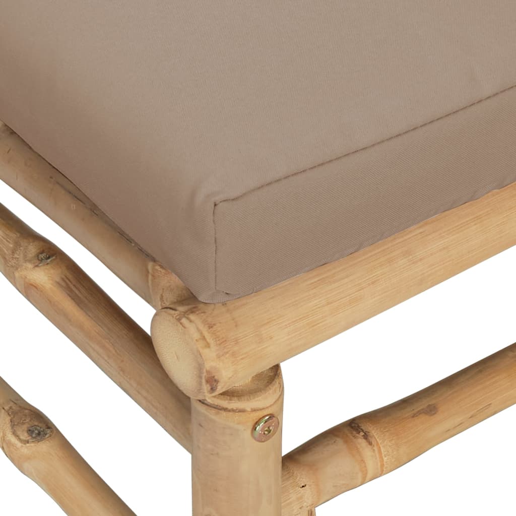 Tuinmiddenbank met kussens bamboe taupe is nu te koop bij PeponiXL, paradijselijk wonen!