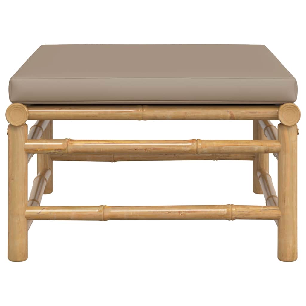 Tuinvoetenbank met kussen bamboe taupe is nu te koop bij PeponiXL, paradijselijk wonen!