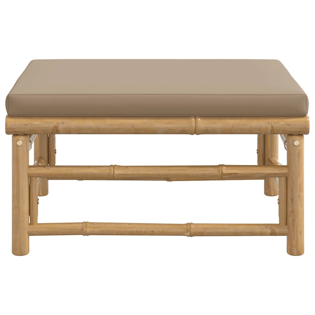 Tuinvoetenbank met kussen bamboe taupe is nu te koop bij PeponiXL, paradijselijk wonen!
