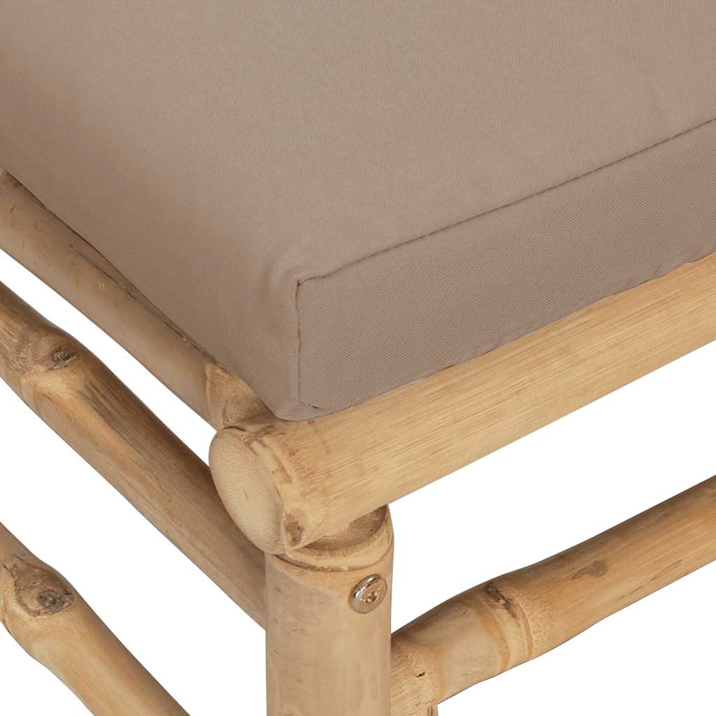 Tuinvoetenbank met kussen bamboe taupe is nu te koop bij PeponiXL, paradijselijk wonen!