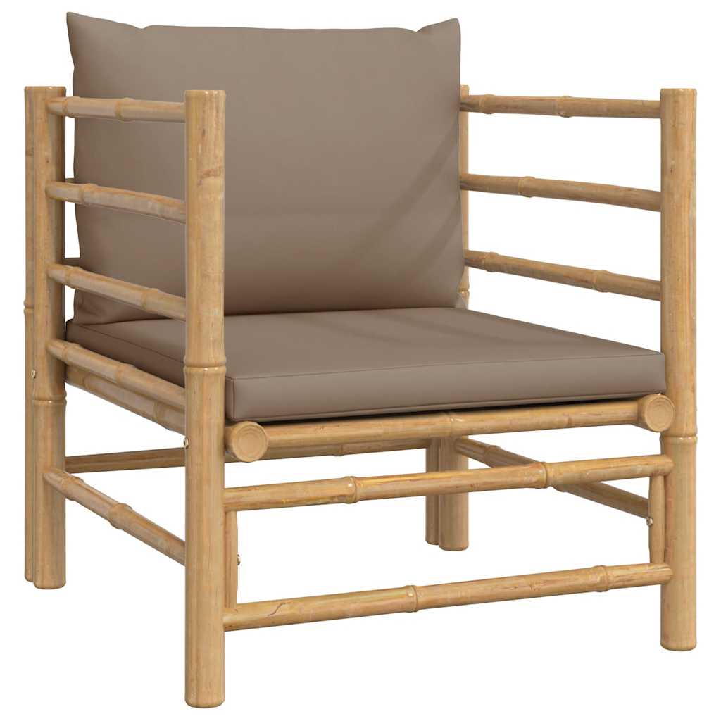 Tuinbank met kussens bamboe taupe is nu te koop bij PeponiXL, paradijselijk wonen!