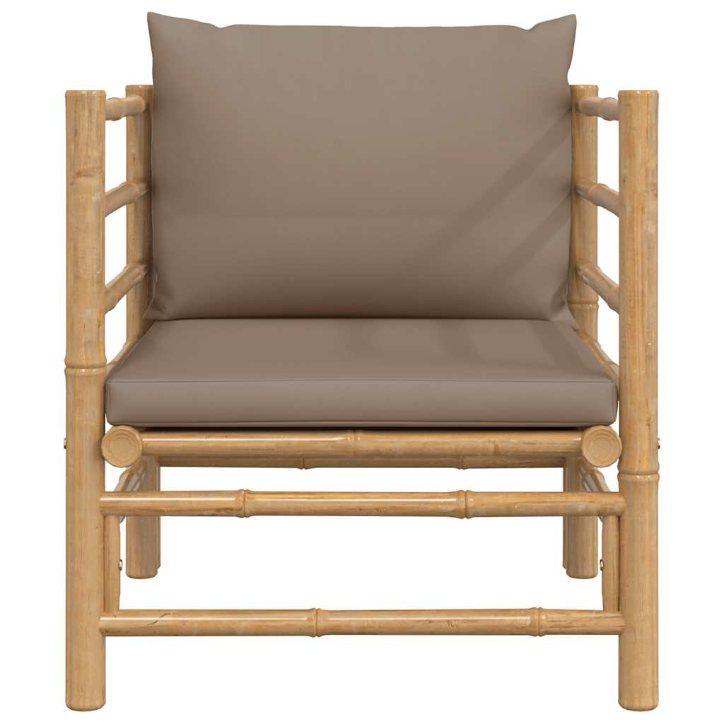 Tuinbank met kussens bamboe taupe is nu te koop bij PeponiXL, paradijselijk wonen!