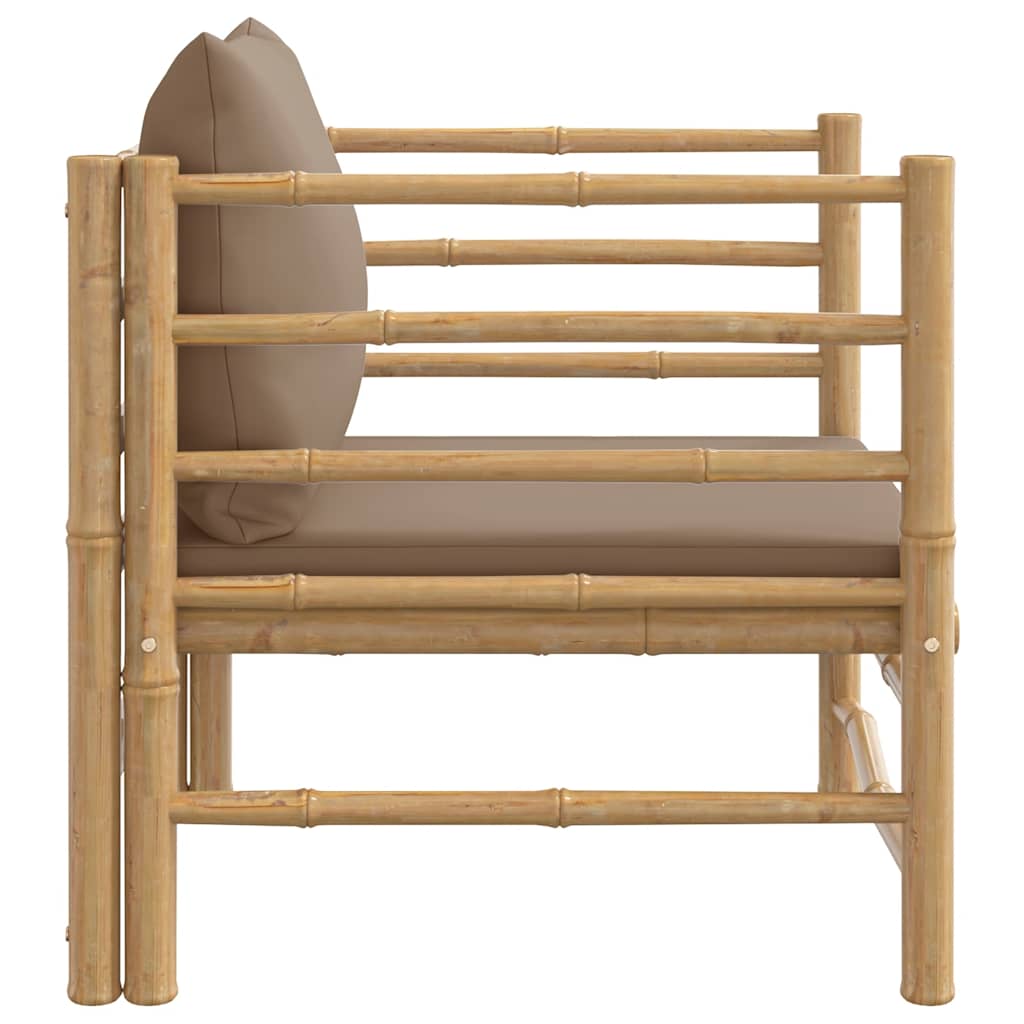 Tuinbank met kussens bamboe taupe is nu te koop bij PeponiXL, paradijselijk wonen!