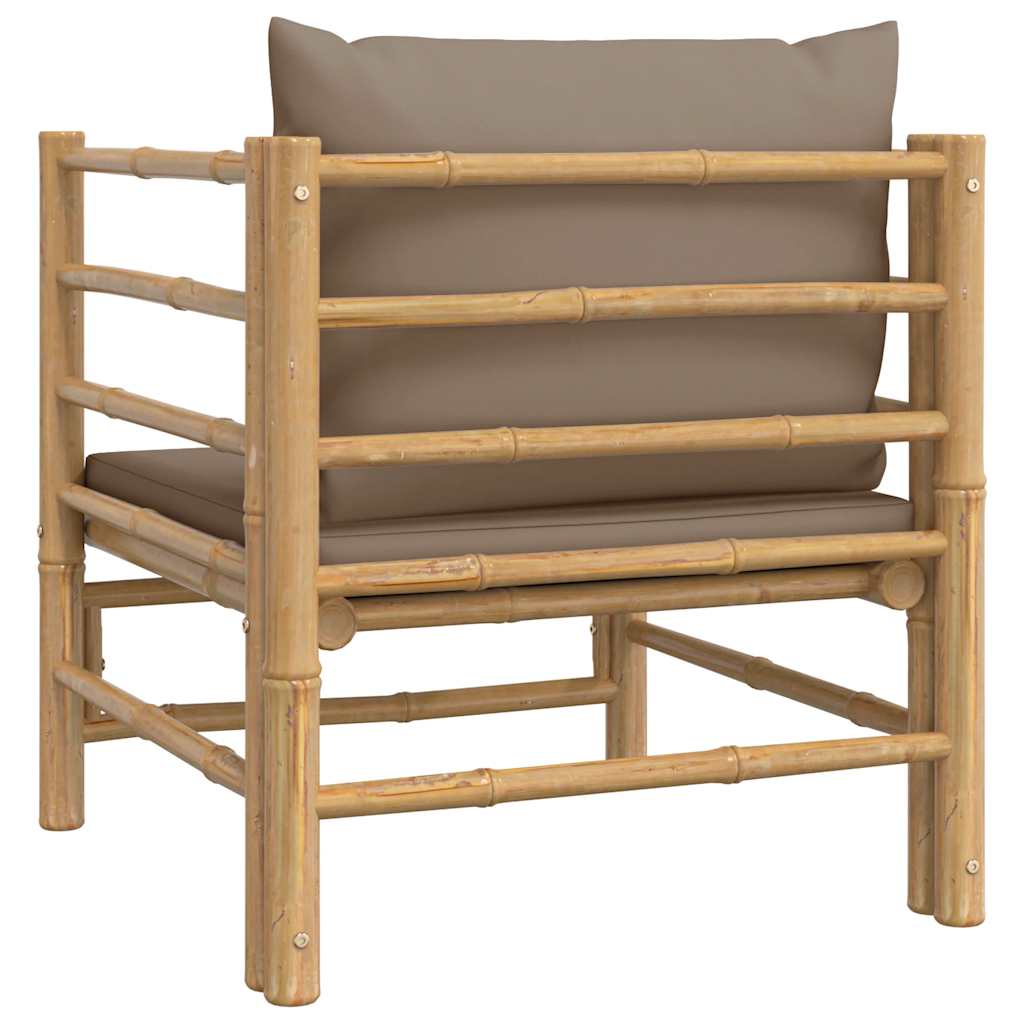 Tuinbank met kussens bamboe taupe is nu te koop bij PeponiXL, paradijselijk wonen!