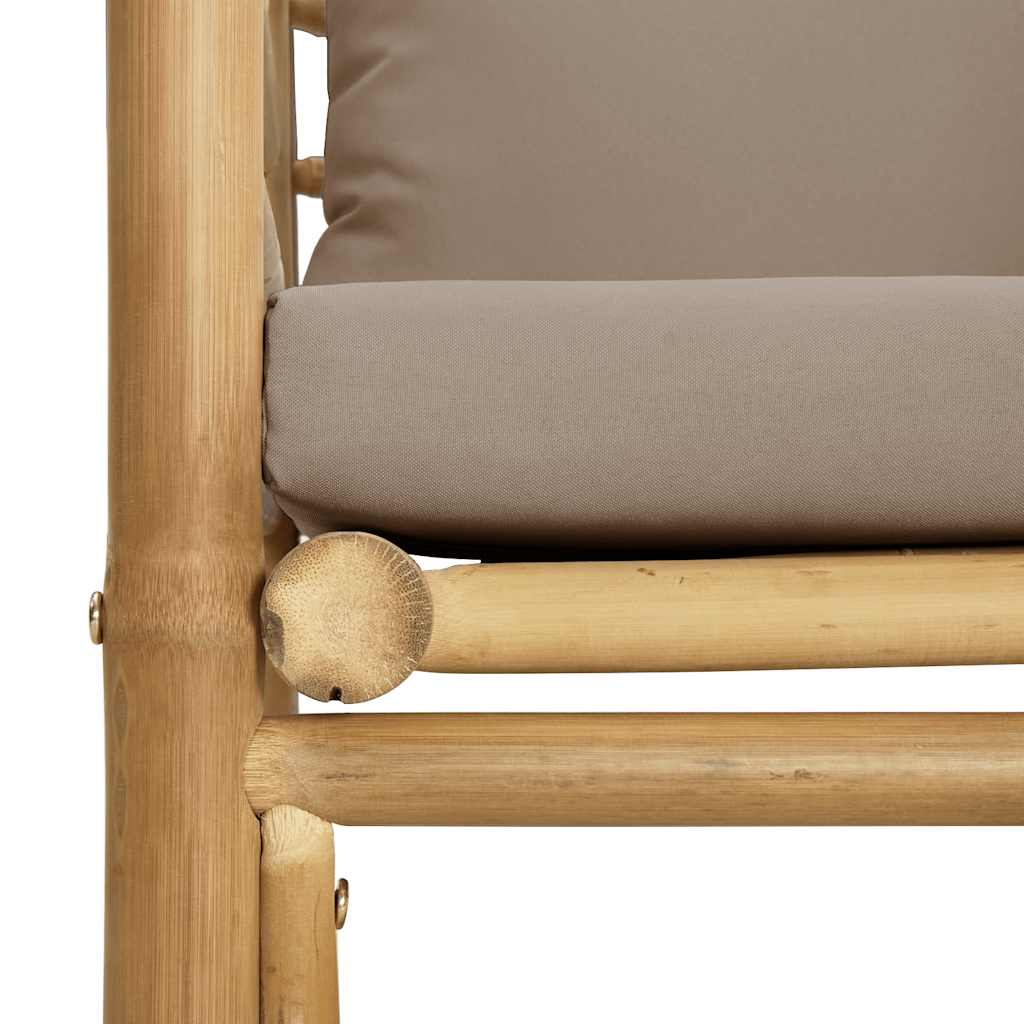 Tuinbank met kussens bamboe taupe is nu te koop bij PeponiXL, paradijselijk wonen!