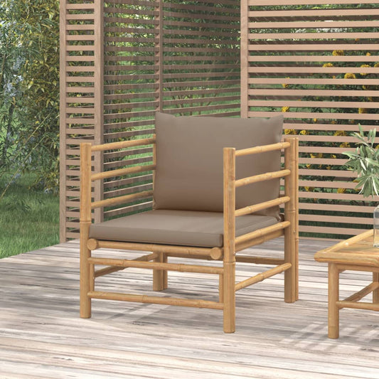 Tuinbank met kussens bamboe taupe is nu te koop bij PeponiXL, paradijselijk wonen!
