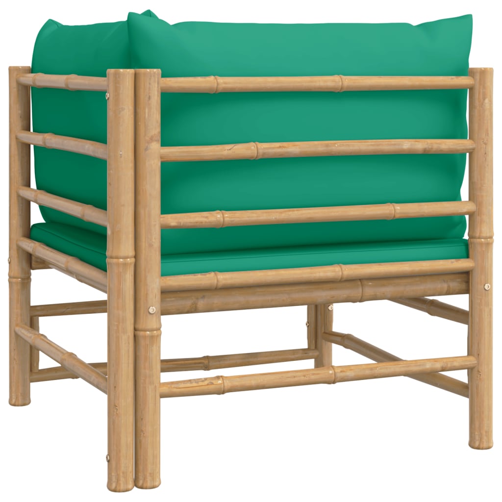 Tuinhoekbank met kussens bamboe groen is nu te koop bij PeponiXL, paradijselijk wonen!