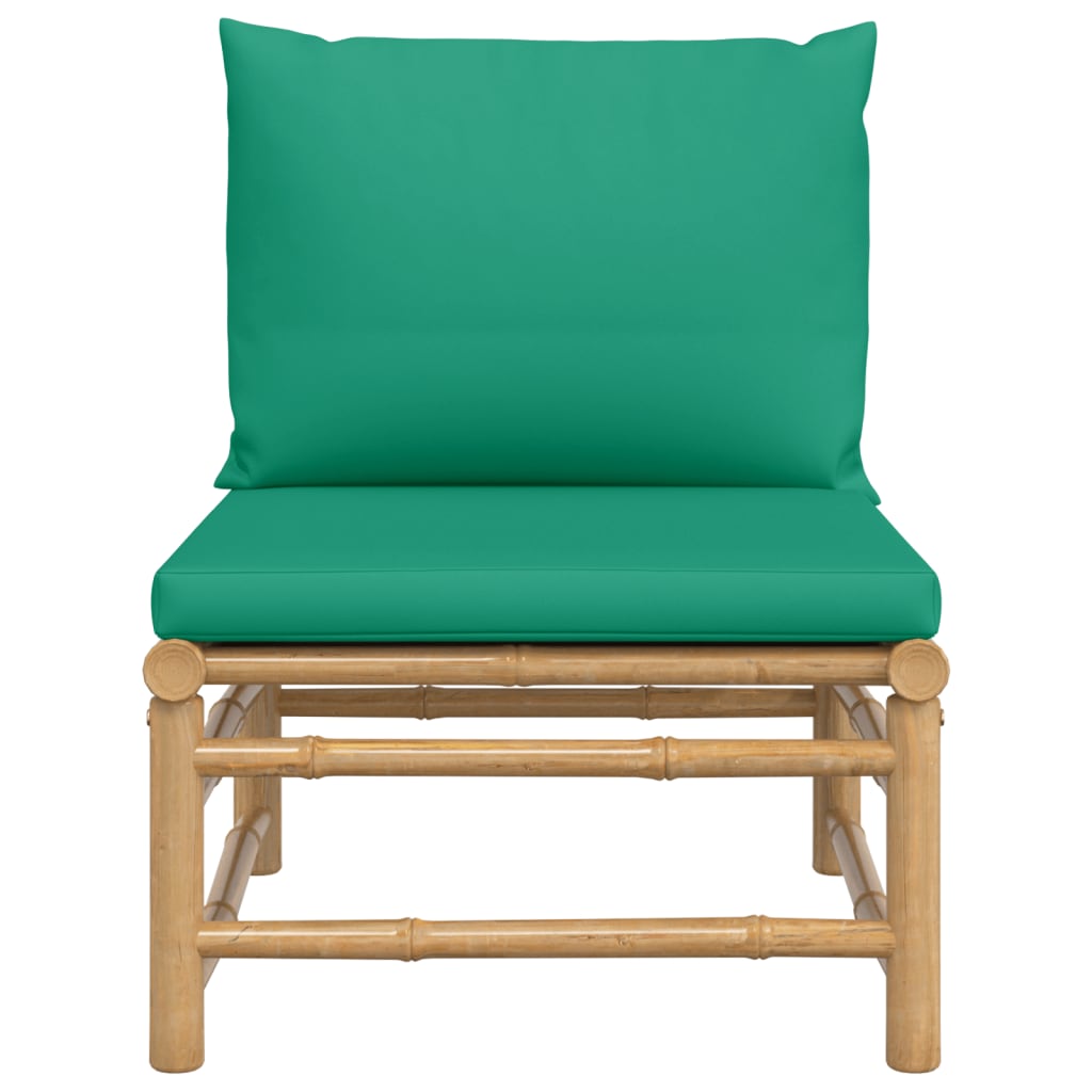 Tuinmiddenbank met kussens bamboe groen is nu te koop bij PeponiXL, paradijselijk wonen!