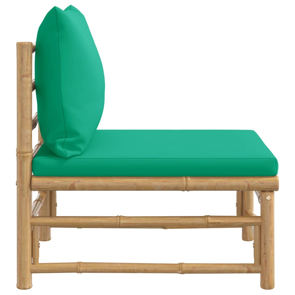 Tuinmiddenbank met kussens bamboe groen is nu te koop bij PeponiXL, paradijselijk wonen!