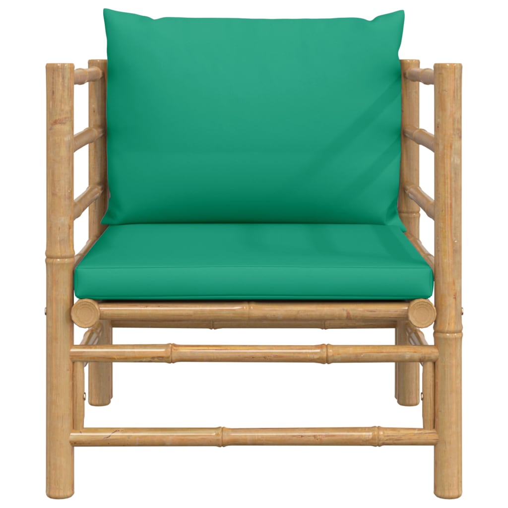 Tuinbank met kussens bamboe groen is nu te koop bij PeponiXL, paradijselijk wonen!