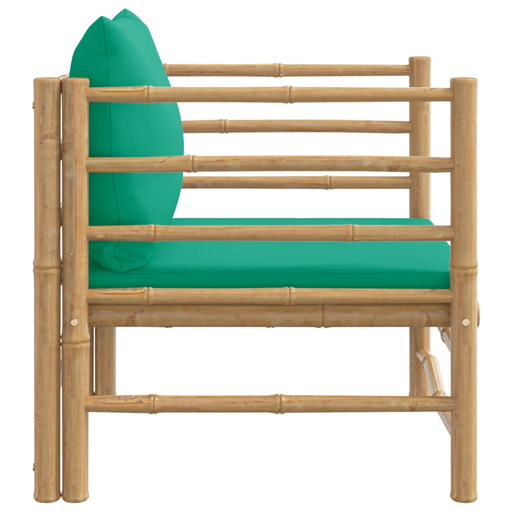 Tuinbank met kussens bamboe groen is nu te koop bij PeponiXL, paradijselijk wonen!