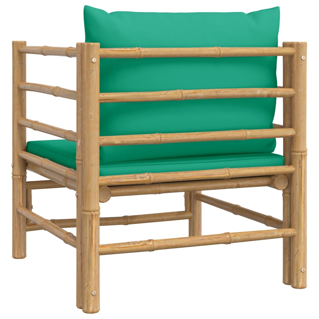 Tuinbank met kussens bamboe groen is nu te koop bij PeponiXL, paradijselijk wonen!