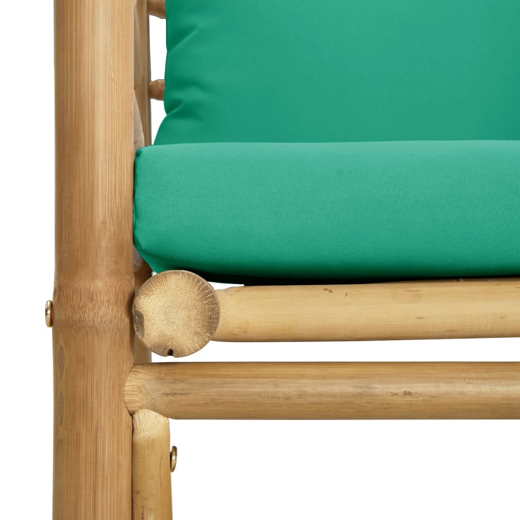Tuinbank met kussens bamboe groen is nu te koop bij PeponiXL, paradijselijk wonen!