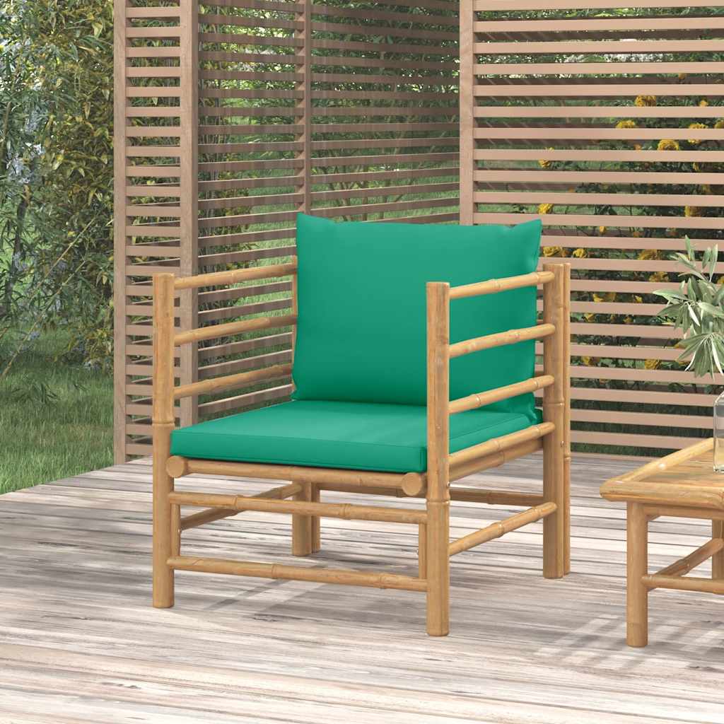 Tuinbank met kussens bamboe groen is nu te koop bij PeponiXL, paradijselijk wonen!