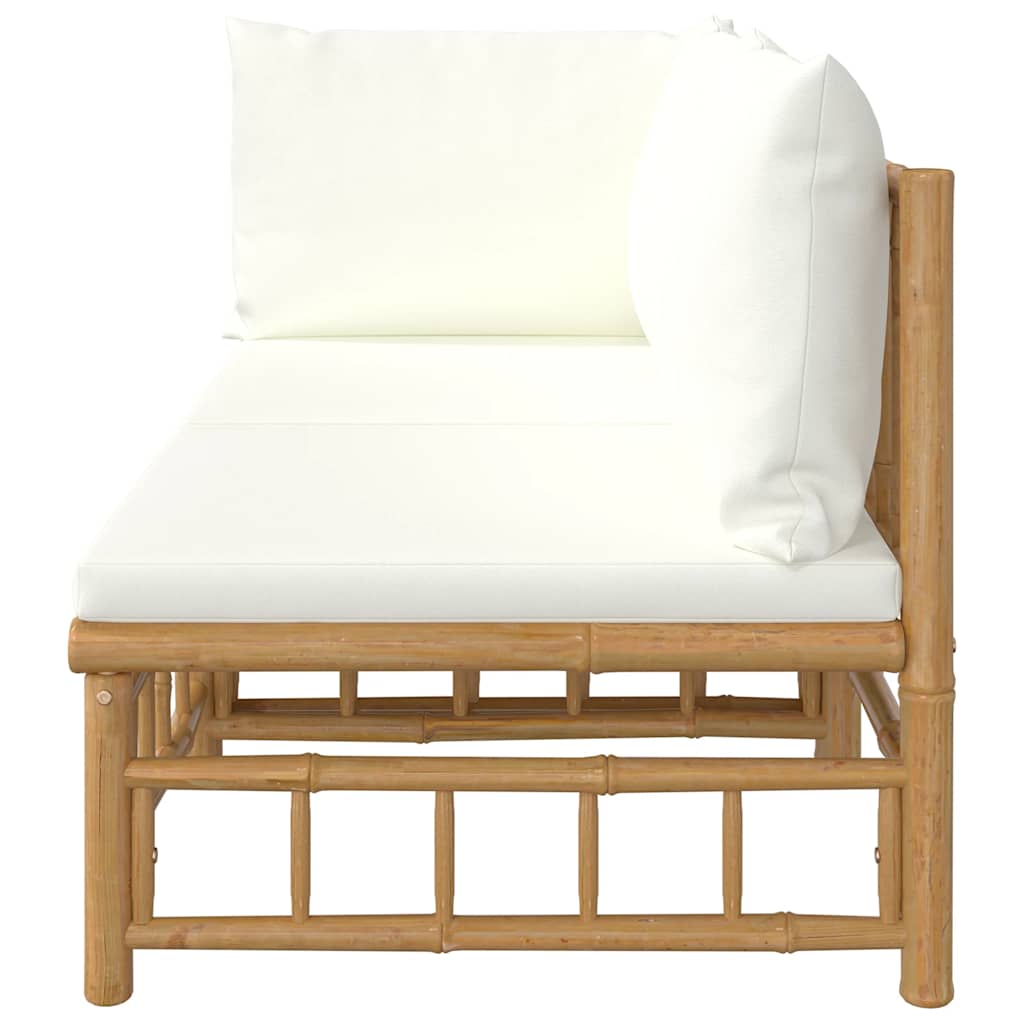 2-delige Loungeset met kussens bamboe crèmewit is nu te koop bij PeponiXL, paradijselijk wonen!